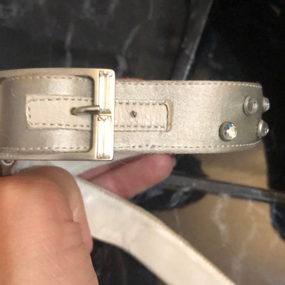 Calvin Klein Swarovski studded silver strap heels - Picture 13 of 15